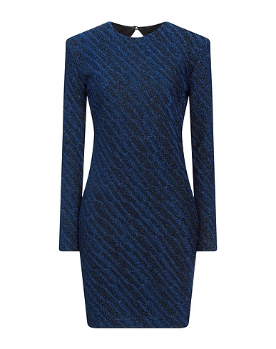 SIMONA CORSELLINI Short dress Blue 43% Viscose, 34% Polyamide, 22% Metallic fiber, 1% Elastane