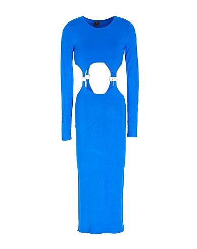 8 by YOOX Midi dress LONG SLEEVE KNIT DRESS WITH CUT OUT DETAIL
 Bright blue 72% Viscose, 28% Recycled polyamide