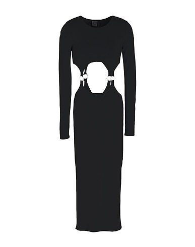 8 by YOOX Tubino LONG SLEEVE KNIT DRESS WITH CUT OUT DETAIL
 Nero 72% Viscosa, 28% Poliammide riciclato
