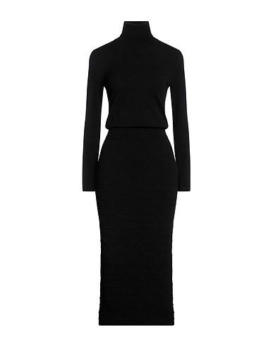 ELISABETTA FRANCHI Long dress Black 53% Viscose, 25% Polypropylene, 22% Polyester