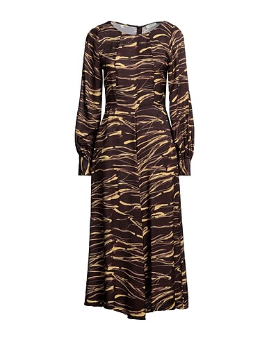 BEATRICE .B Midi dress Dark brown 65% Viscose, 35% Silk