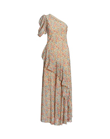 POLO RALPH LAUREN Long dress FLORAL ONE-SHOULDER GEORGETTE MAXIDRESS
 Cream 100% Viscose