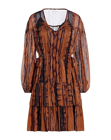 SFIZIO STUDIO Short dress Brown 99% Viscose, 1% Metal