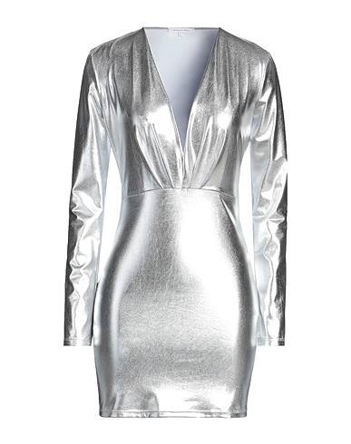 PATRIZIA PEPE Short dress Silver 96% Polyester, 4% Elastane