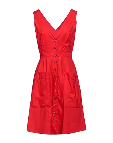 SALONI Vestido midi Rojo 94% Algodón, 6% Elastán