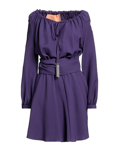 SUPER BLOND Short dress Dark purple 80% Silk, 20% Wool