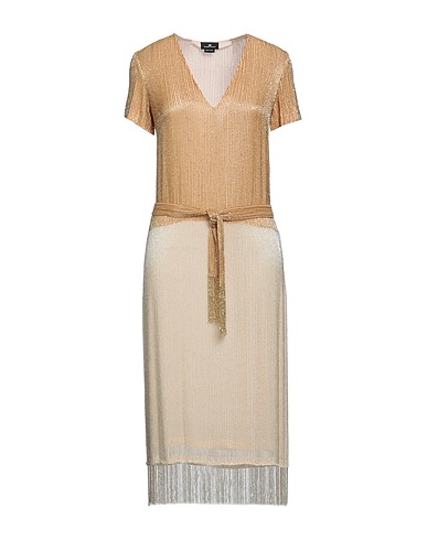 ELISABETTA FRANCHI Midi dress Beige 100% Polyester