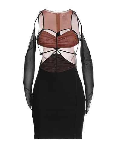 NENSI DOJAKA Short dress Brown 83% Viscose, 12% Polyamide, 5% Elastane