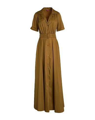 STAUD Long dress Khaki 100% Recycled nylon