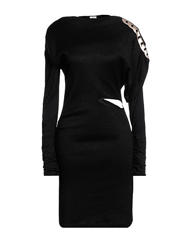 GIL SANTUCCI Midi dress Black 48% Viscose, 29% Polyester, 19% Polyamide, 4% Elastane