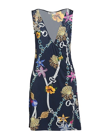EAN 13 Short dress Navy blue 94% Viscose, 6% Elastane