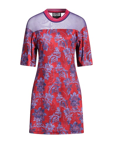 VERSACE JEANS COUTURE Short dress Red 100% Polyester, Polyamide, Elastane