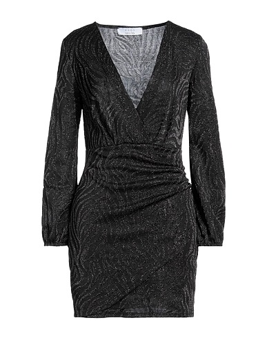 KAOS Short dress Charcoal 60% Polyester, 18% Polyamide, 17% Metallic fiber, 5% Elastane