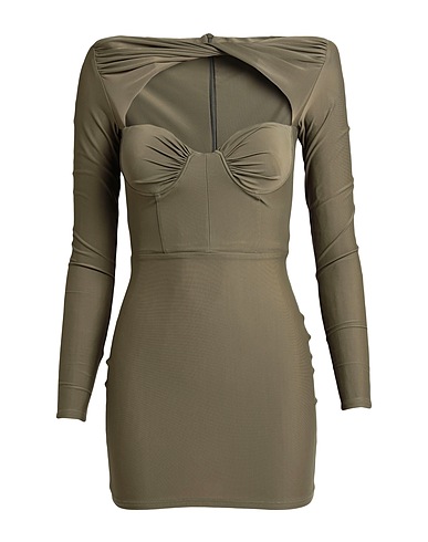 ALEX PERRY Vestito corto Verde militare 80% Poliammide, 20% Elastan