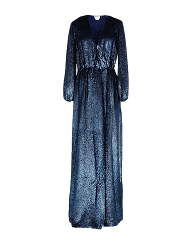 ELISABETTA FRANCHI Long dress Blue 100% Polyester, Plastic