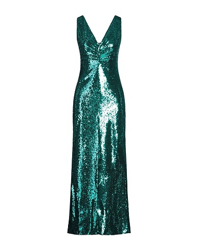ELISABETTA FRANCHI Long dress RED CARPET Emerald green 100% Polyamide