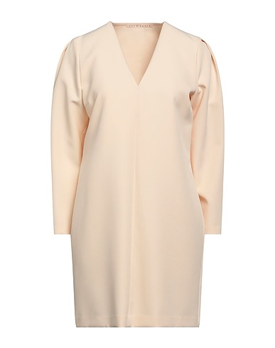 TOLÉRANCE Short dress Cream 95% Polyester, 5% Elastane