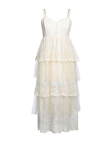 ALICE McCALL Vestito midi Panna 97% Nylon, 3% Fibra di metallo