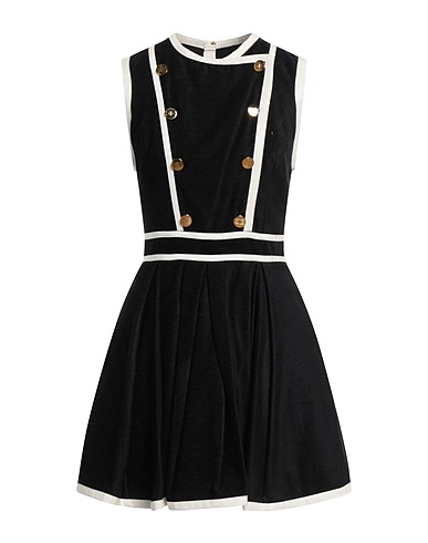 ELISABETTA FRANCHI Short dress Black 52% Viscose, 32% Cotton, 16% Modal
