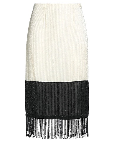 ELISABETTA FRANCHI Midi skirt Cream 100% Polyester