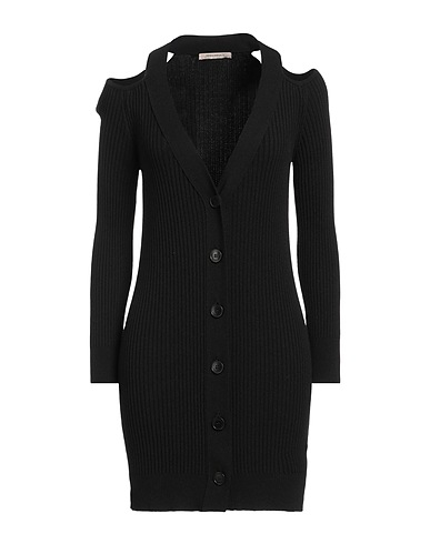 HINNOMINATE Vestito corto Nero 68% Viscosa, 29% Acrilico, 3% Elastan