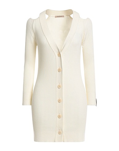 HINNOMINATE Short dress White 68% Viscose, 29% Acrylic, 3% Elastane