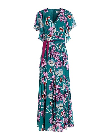 DIANE VON FURSTENBERG ロングワンピース・ドレス エメラルド ポリエステル 100%
