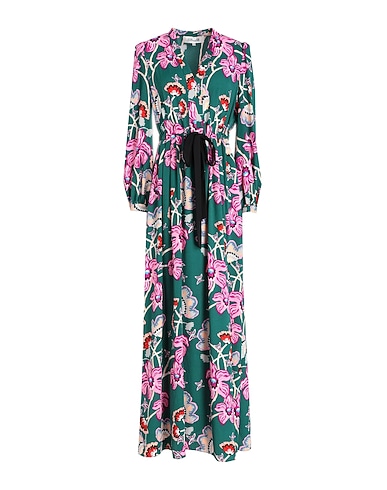 DIANE VON FURSTENBERG Long dress Emerald green 100% Polyethylene