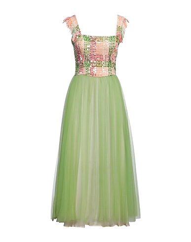 ELISABETTA FRANCHI Midi dress Light green 80% Polyester, 20% Viscose, Polyamide, Plastic