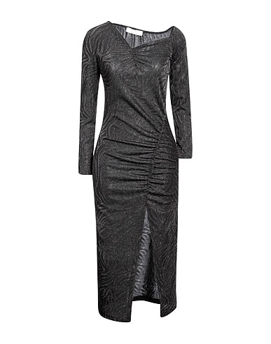 KAOS Midi dress Black 60% Polyester, 18% Polyamide, 17% Metallic fiber, 5% Elastane