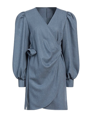 MVP WARDROBE Short dress Pastel blue 70% Viscose, 30% Wool, Polyester