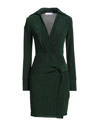 KAOS Sheath dress Green 61% Polyamide, 33% Metal, 6% Elastane