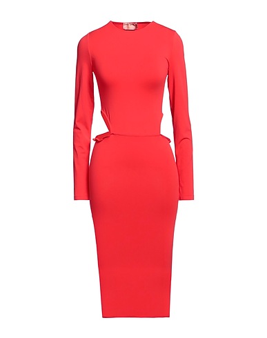 AMINA MUADDI Midi dress Coral 93% Polyamide, 7% Elastane