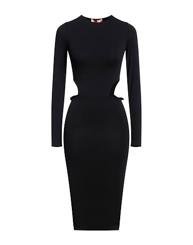 AMINA MUADDI Midi dress Black 93% Polyamide, 7% Elastane