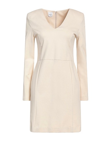 ELEONORA STASI Vestito corto Beige 73% Viscosa, 22% Nylon, 5% Elastan