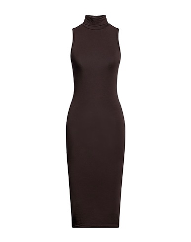 MANGANO Midi dress Dark brown 100% Cotton
