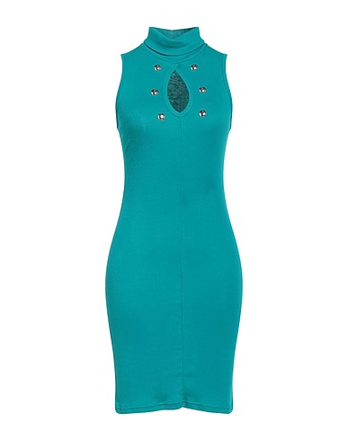 MANGANO Short dress Emerald green 100% Cotton