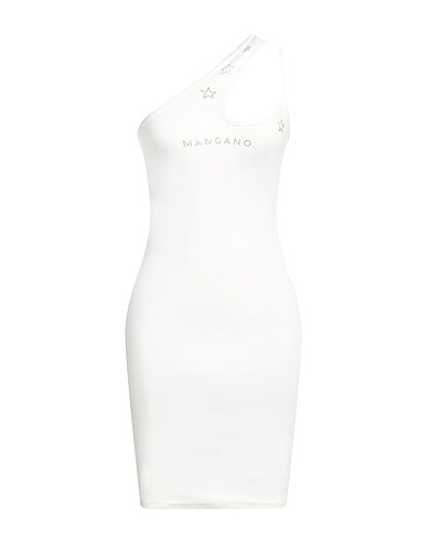 MANGANO Short dress White 100% Cotton