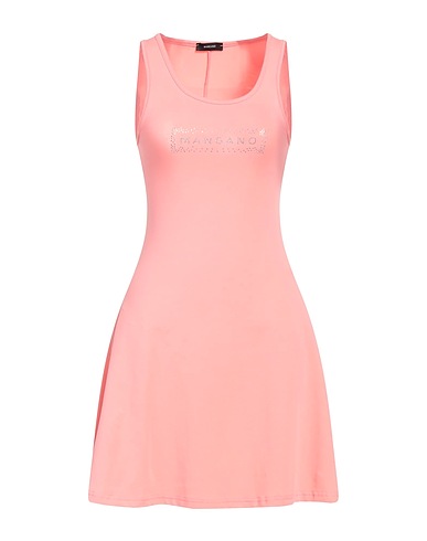 MANGANO Short dress Salmon pink 100% Cotton