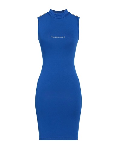MANGANO Short dress Bright blue 100% Cotton