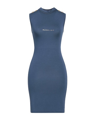 MANGANO Short dress Slate blue 100% Cotton