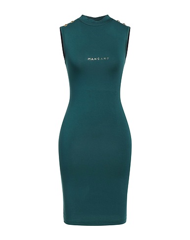 MANGANO Short dress Dark green 100% Cotton