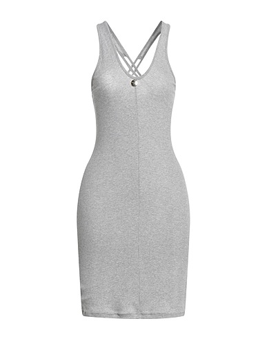 MANGANO Short dress Light grey 100% Cotton