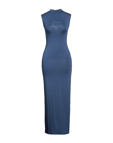 MANGANO Long dress Slate blue 100% Cotton