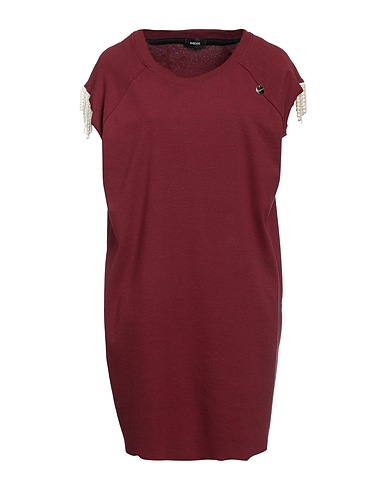 MANGANO Short dress Burgundy 100% Cotton