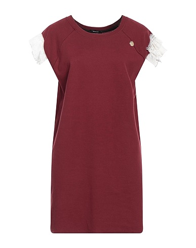 MANGANO Short dress Burgundy 100% Cotton