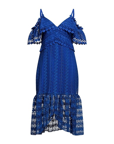 THREE FLOOR Robe mi-longue Bleu électrique 100% Polyester