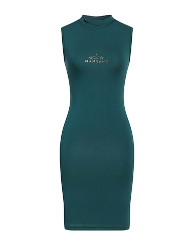 MANGANO Short dress Dark green 100% Cotton