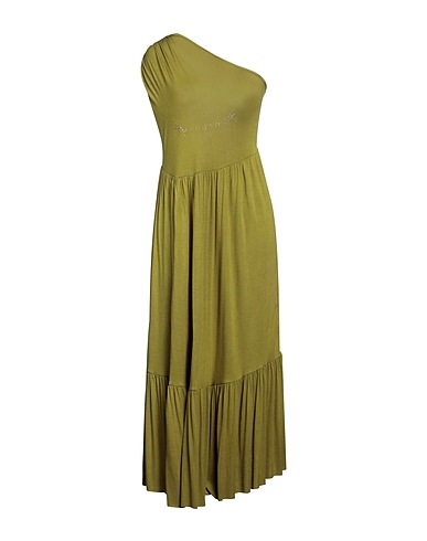 MANGANO Long dress Military green 100% Cotton