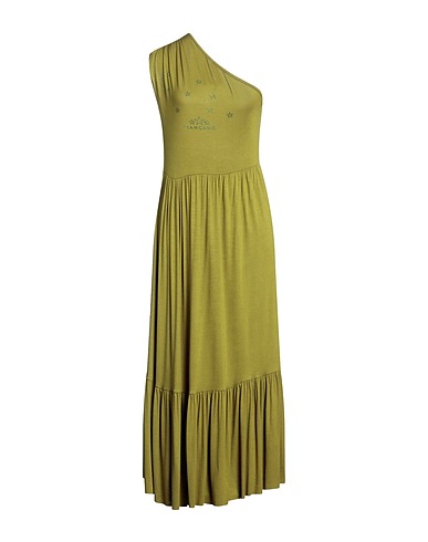 MANGANO Midi dress Lime green 100% Cotton